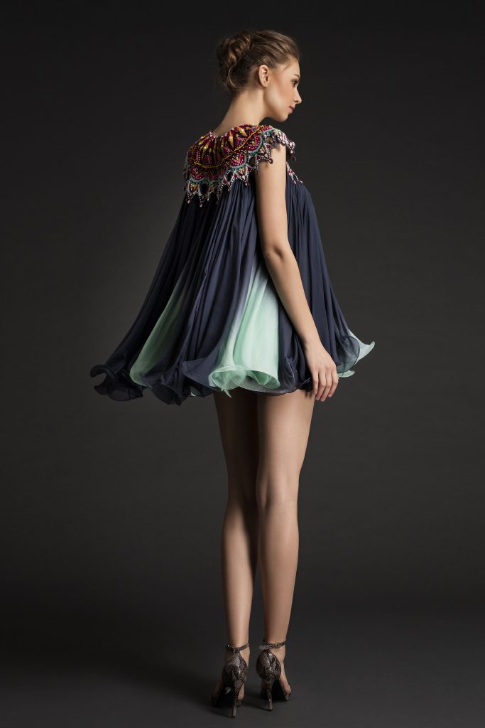 Buy Ombre Dress Online In Canada - India - USA at Folklore | Multi Colored Embroidered Mini Dress
