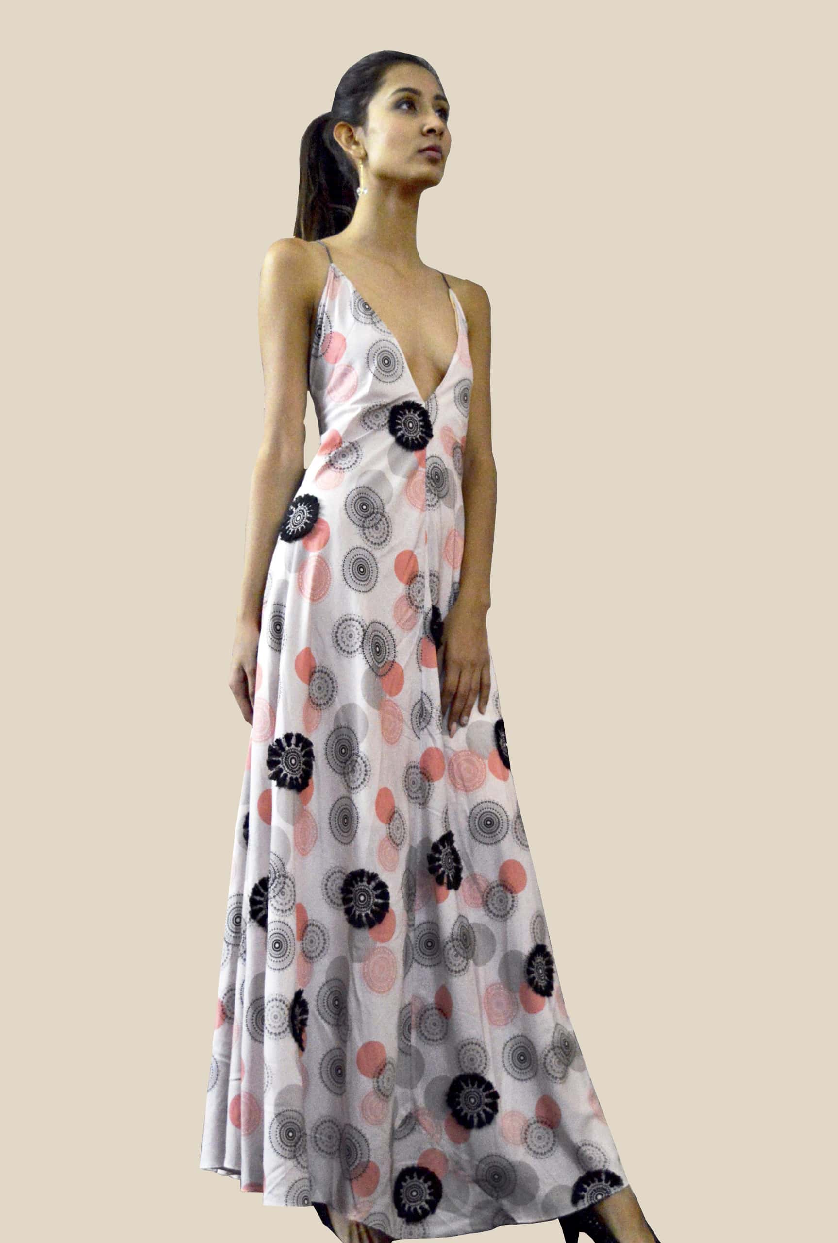 Buy Backless Plunge Neckline Maxi Dress in Toronto