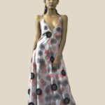 Backless Plunge Neckline Maxi Dress