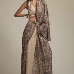 Sequins Embroidered Belted Saree Set