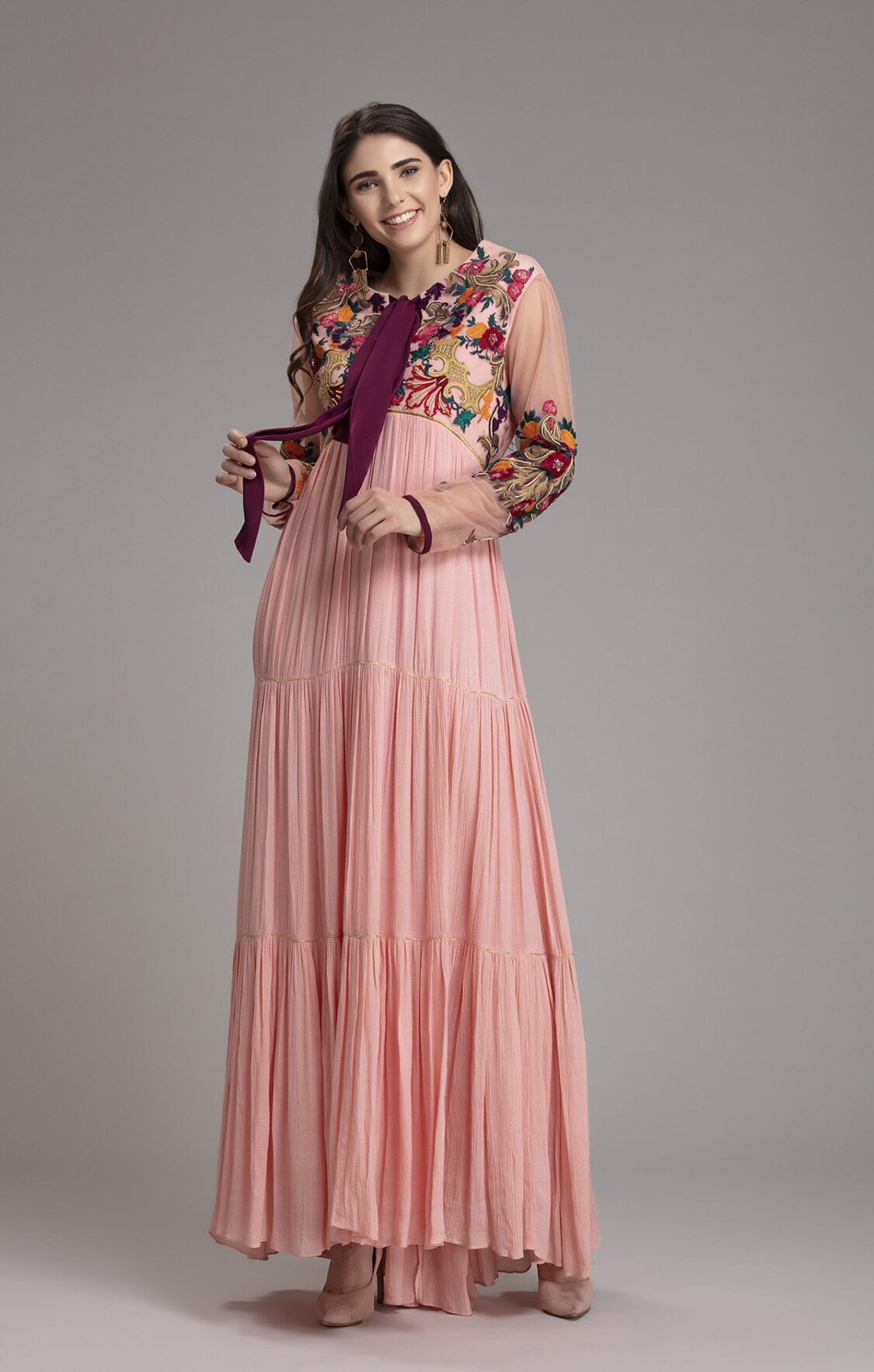 Embroidered Tiered Cotton Maxi Dress
