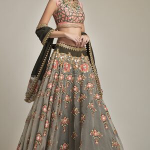 Shop Olive Green Embroidered Lehenga Set for Women at Folklore