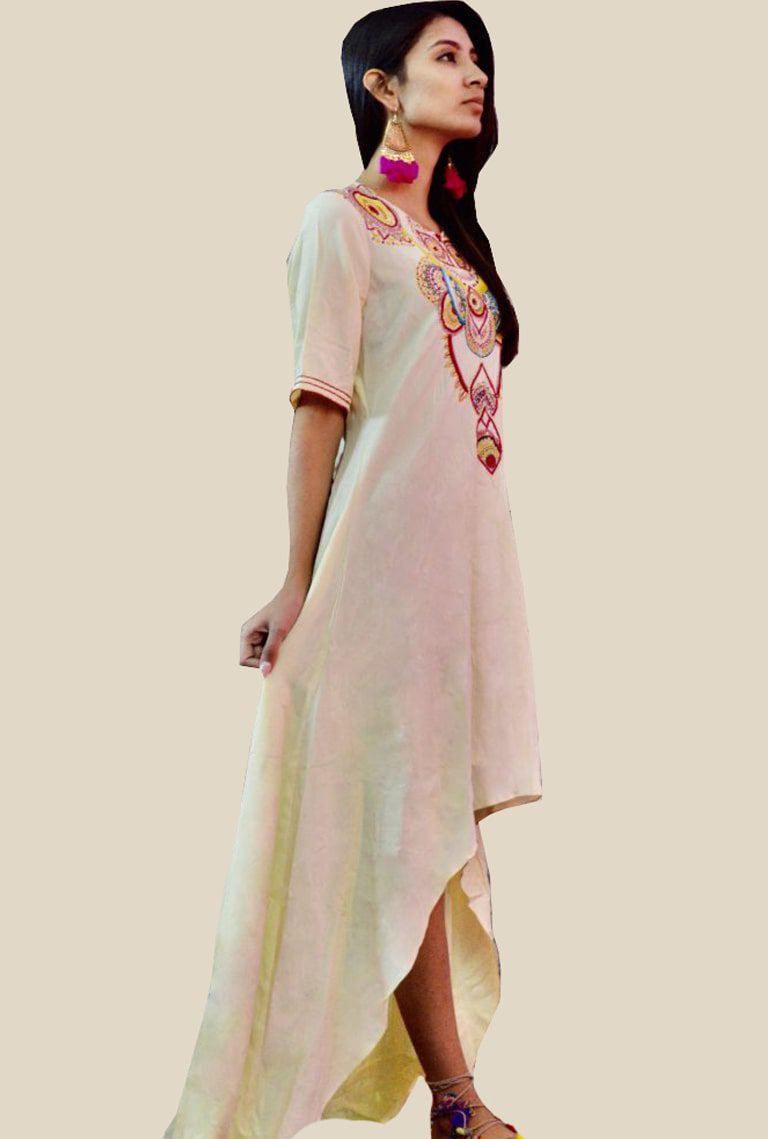 Buy Embroidered Linen Dress Online In India