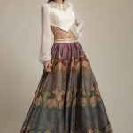 Ombré Gold Deer Printed lehenga With Mirror Work Blouse