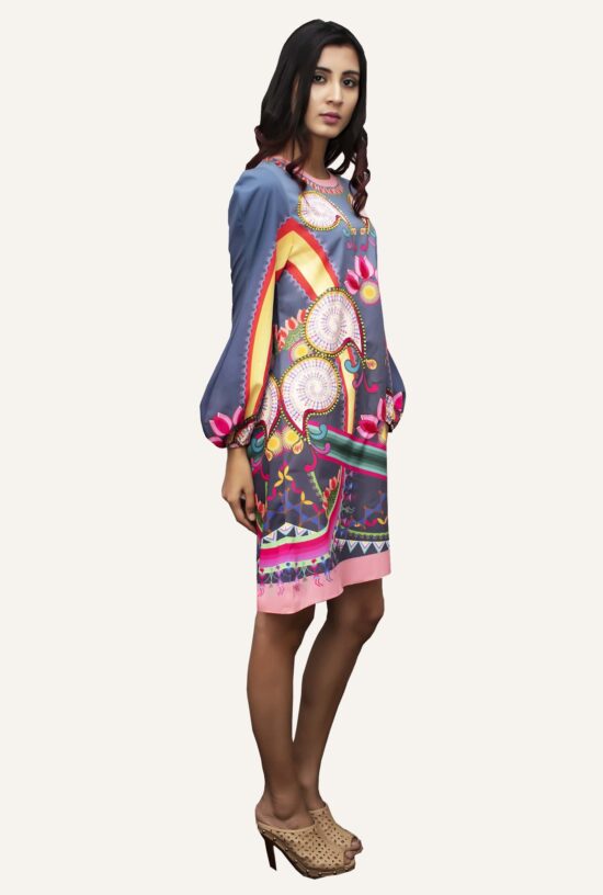 Buy Bubble Sleeve Mini Dress in Toronto - New Delhi At Folklore