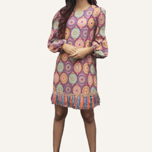 Buy Printed Fringe Mini Dress for Women