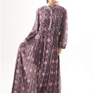 Printed maxi dress purple