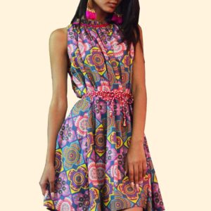 Buy Teal Printed Maxi Dress online in Canada At Folklore Collection