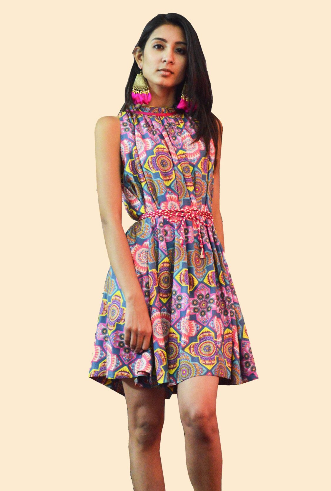Teal Printed Maxi Dress