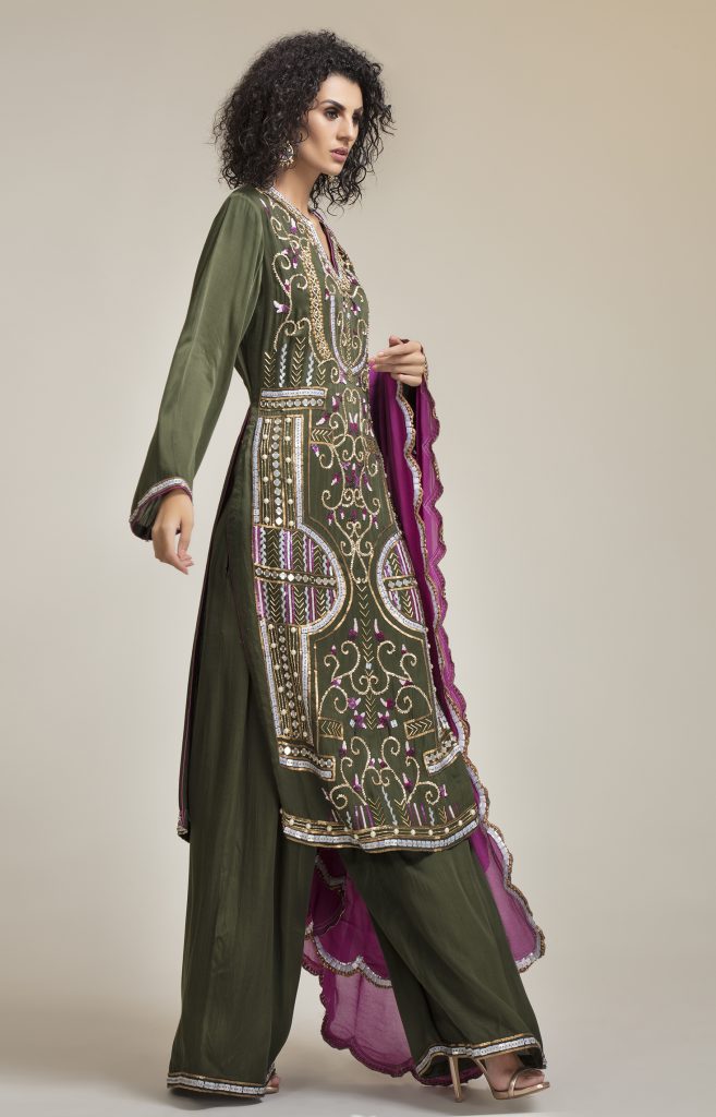Buy Designer Silk Embroidered Suit at Folklore in India - Canada | Folklore Collections - 1 Fashion designer clothing women designer clothing, women clothing online, designer clothes on sale, designer sale canada, designer clothes toronto, popular clothing stores in toronto