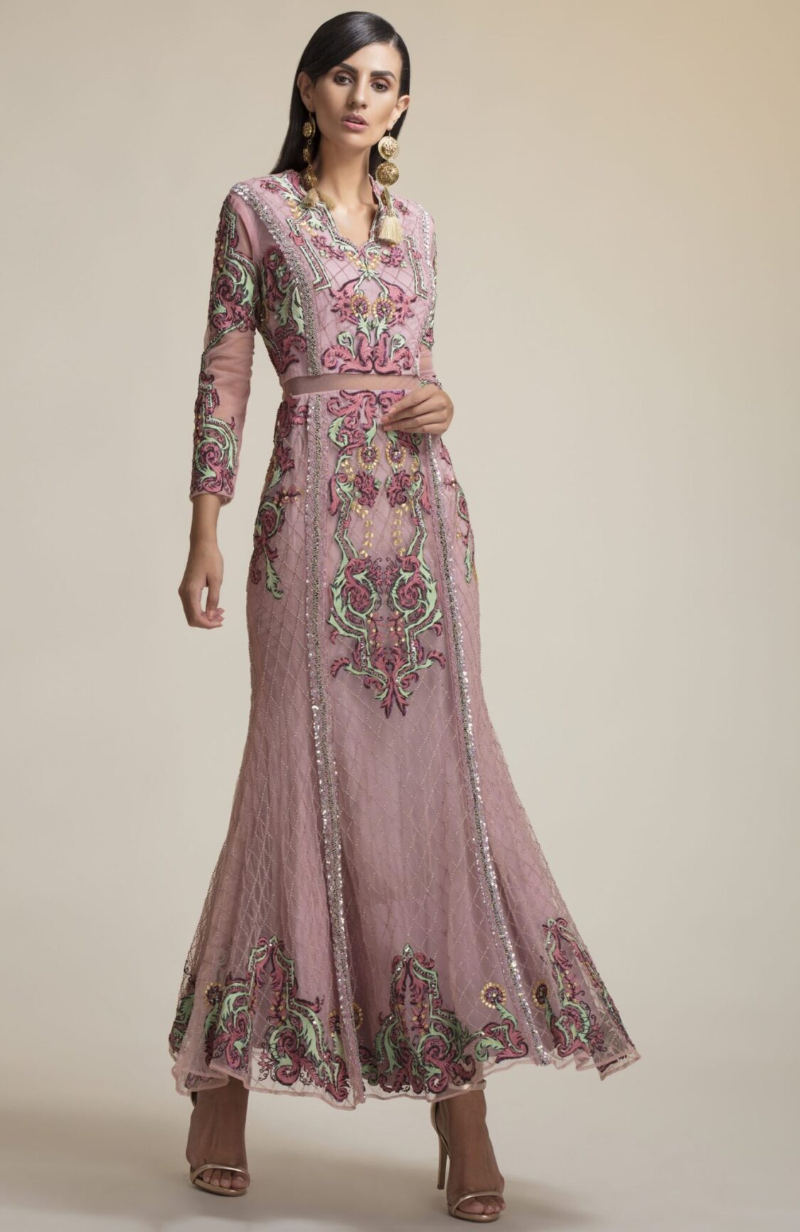 Best Bridal Lavender Embroidered Mermaid Gown in Toronto - Delhi - New jersey at Folklore Collections | Buy Embroidered Mermaid Gown In India