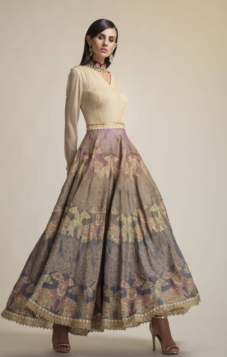 Buy Gond Art Anarkali gown In Delhi - Toronto - New jersey at Folklore collections | Shop Best Gond Art Anarkali Grown Online | Anarkali Gown In Canada