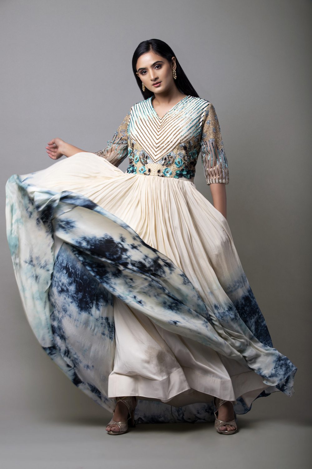 Buy Marble embroidered gown online in Toronto - Delhi At Folklore Collections | Show Bridals Embroidered Grown in Delhi - New Jersey at Folklore | Best Stylish Party Wear Outfits Ideas for Girls
