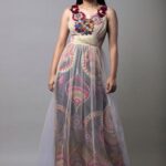 Mandala Print Sequin Ombre Gown