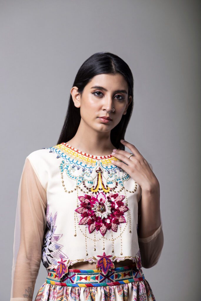 Layered Warli Print skirt | Buy Fusion Wear Toronto