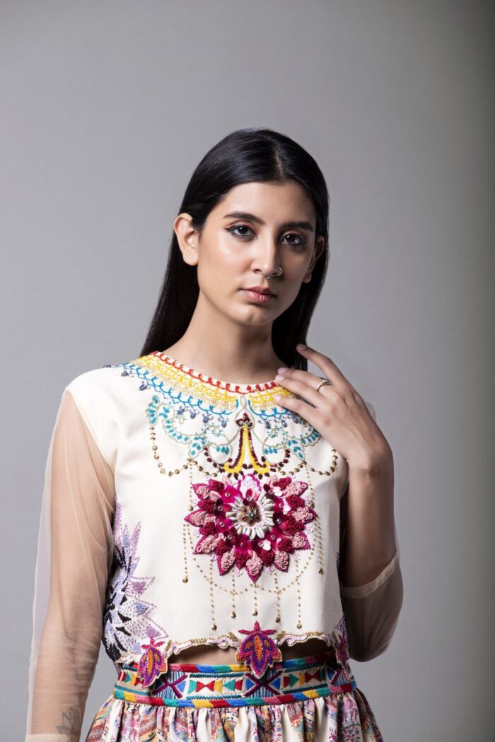 Layered Warli Print skirt | Buy Fusion Wear Toronto