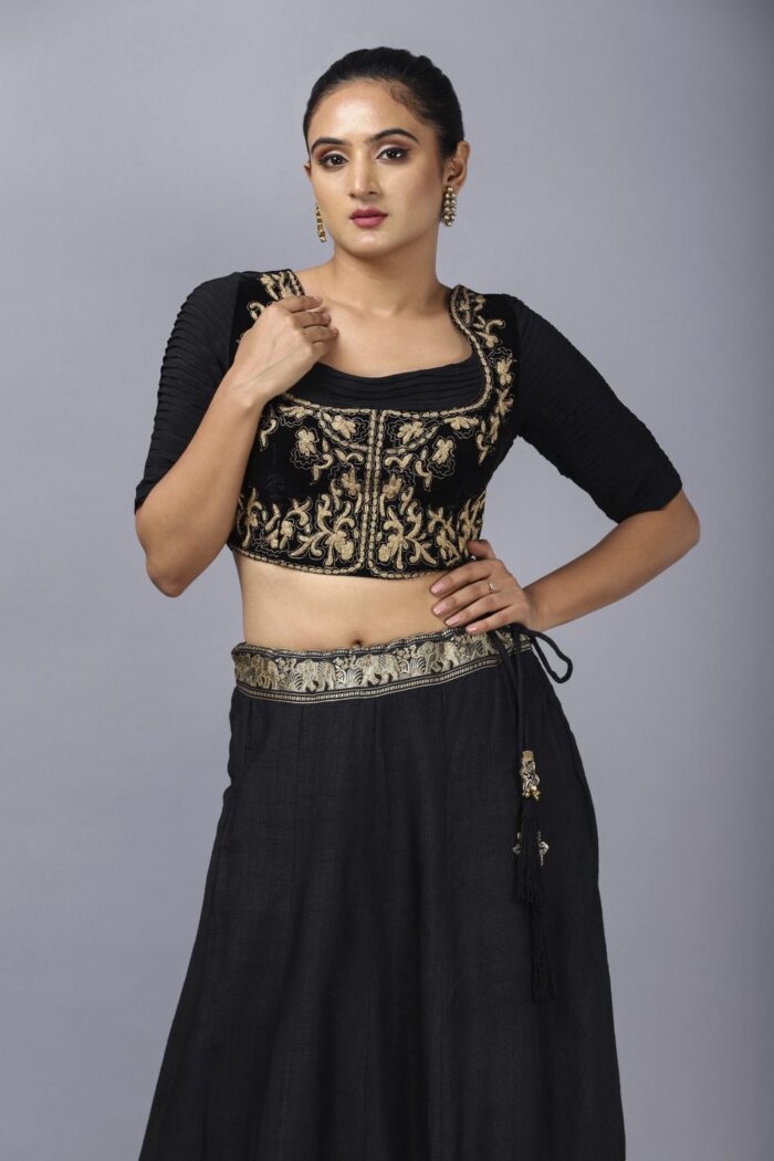 Shop Black Lehenga for Women Online | Checkout | Shipping Policy - Folklore Collections