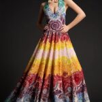 Multi-Colored Hand-beaded Gown
