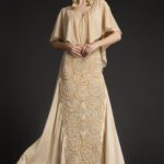 Beige Embroidered Mandala Gown