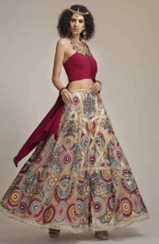 Best Bridal Lehenga Collection in Delhi | Mandala Embroidered corset Lehenga Set