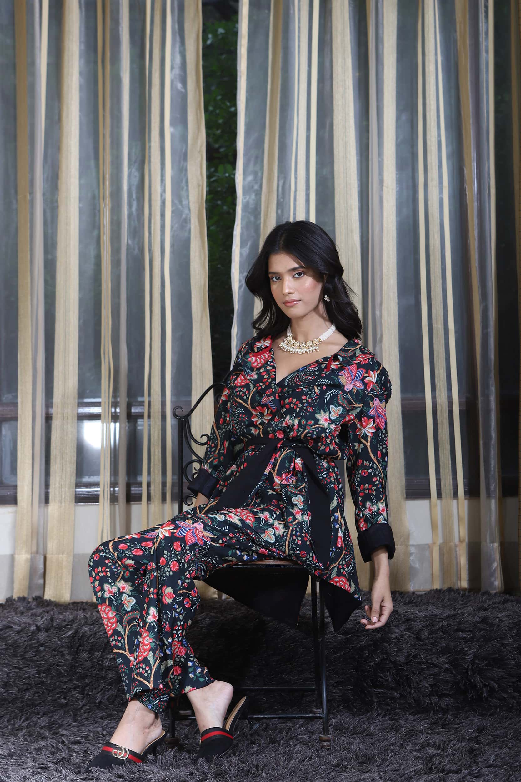 Turkish Print Jacket with Pants