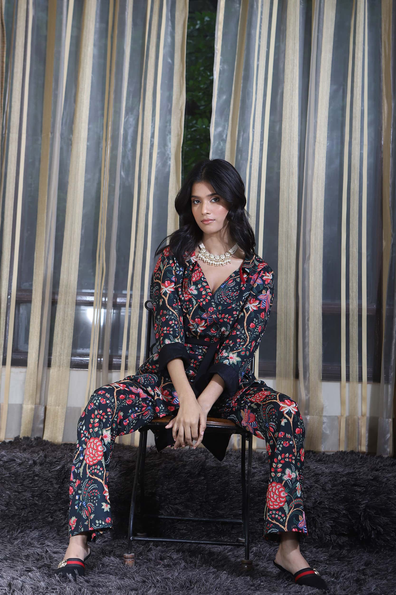 Turkish Print Jacket with Pants