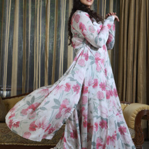 Floral Bustier Dress With Jacket Set