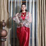 Ruby Red Jacket with Dhoti set