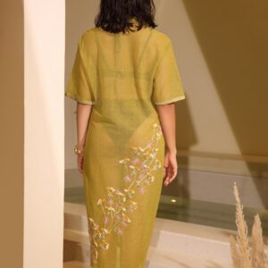 Flora-Embroidered Mesh Dress