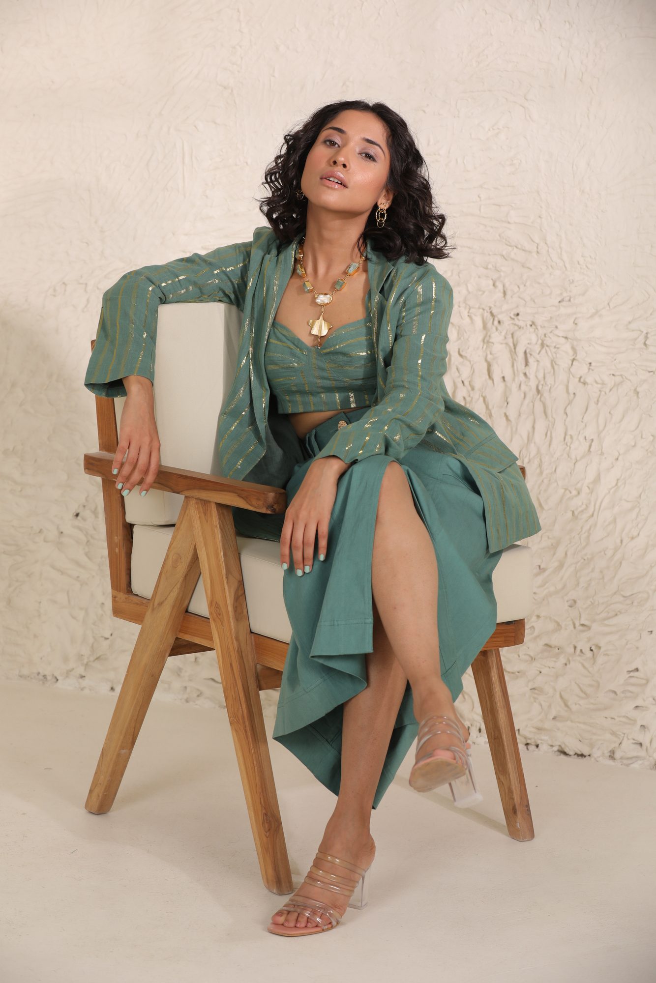 SARA DROP LAPEL Blazer with Bustier