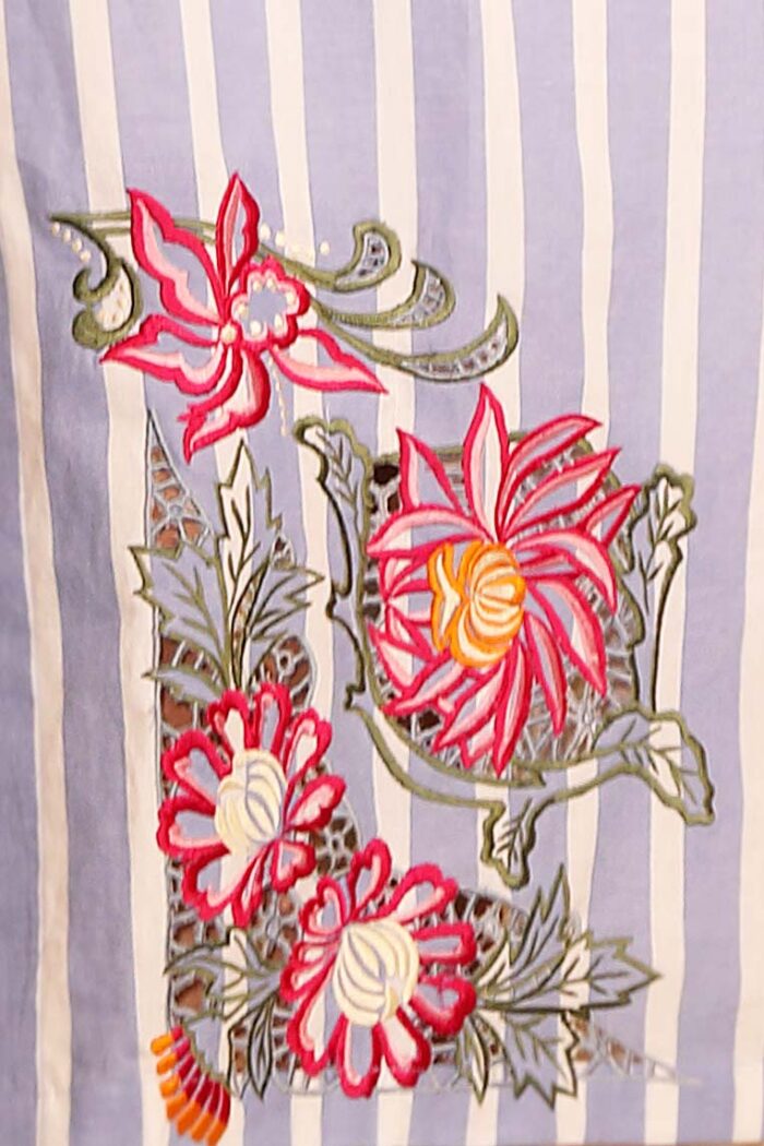 Bloom Striped Cotton Midi Wrap Skirt
