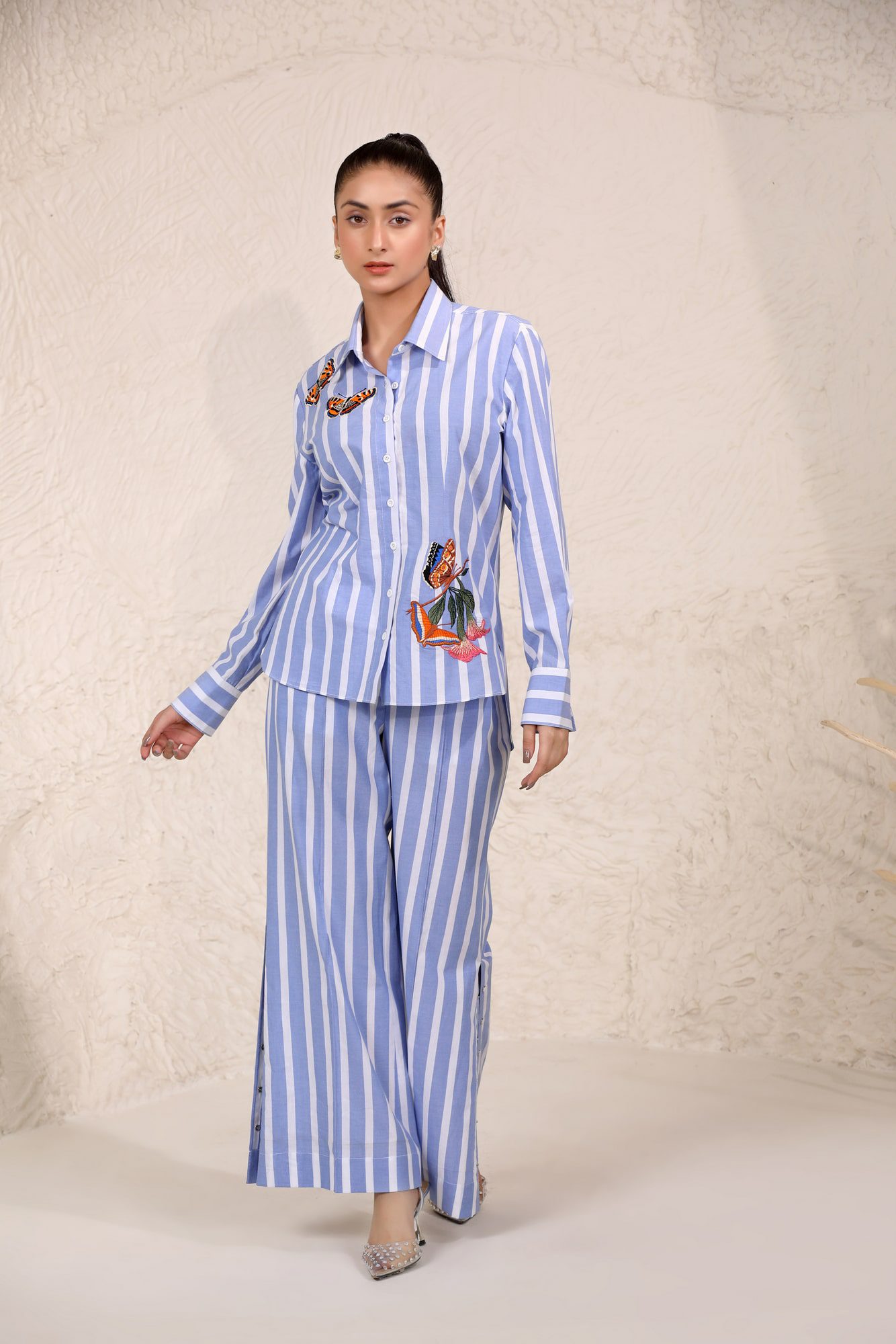 Embroidered Walk the line shirt | Embroidered Shirt Walk the Line Pants Set