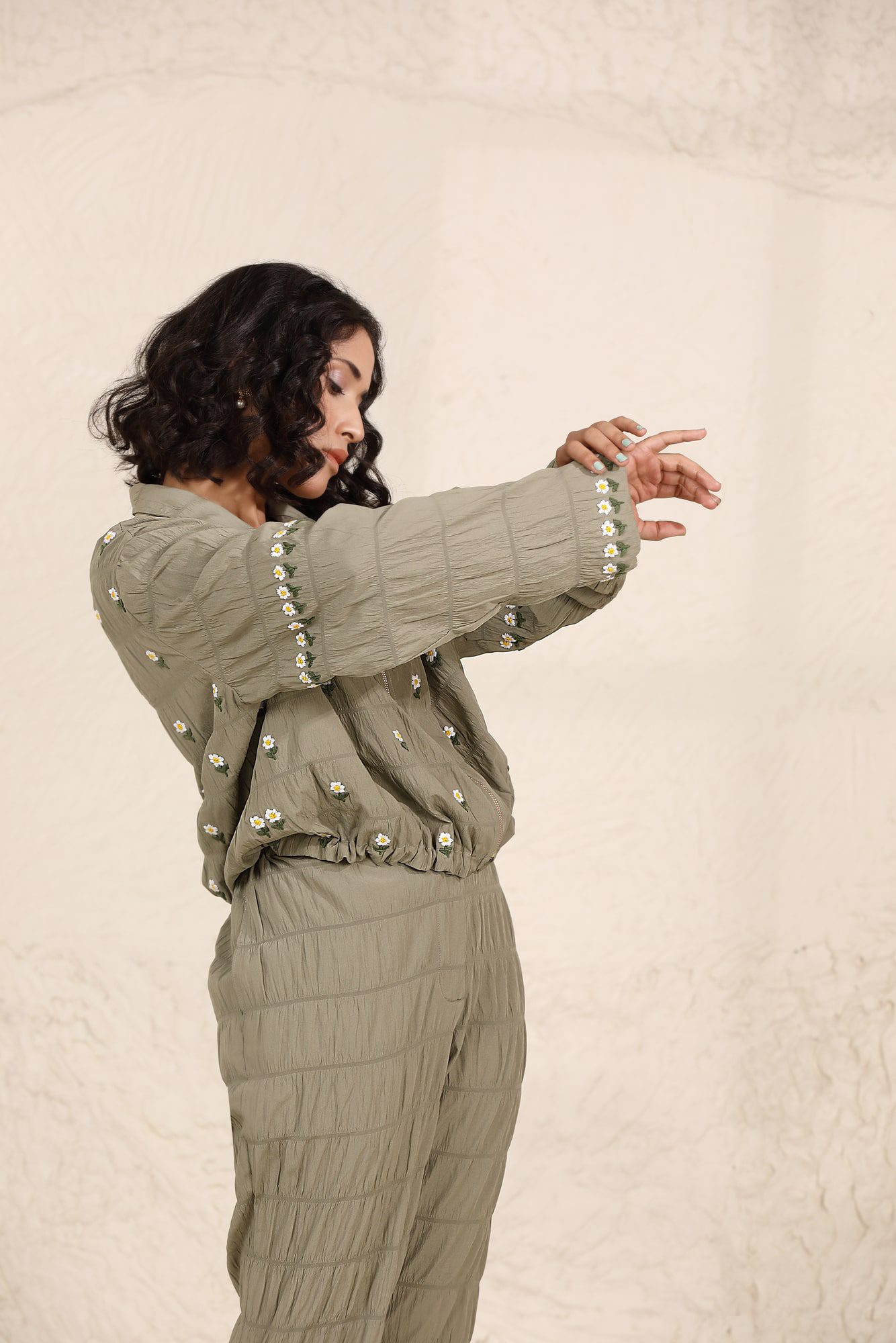 Textured Slit Lounge Pants