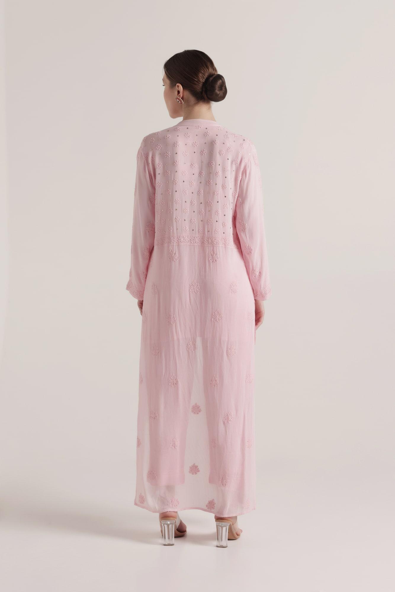 Baby Pink Chikankari Mukaish Jacket