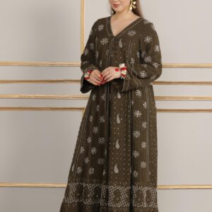 Heavy Hand Embroidered Pleated Anarkali Gown