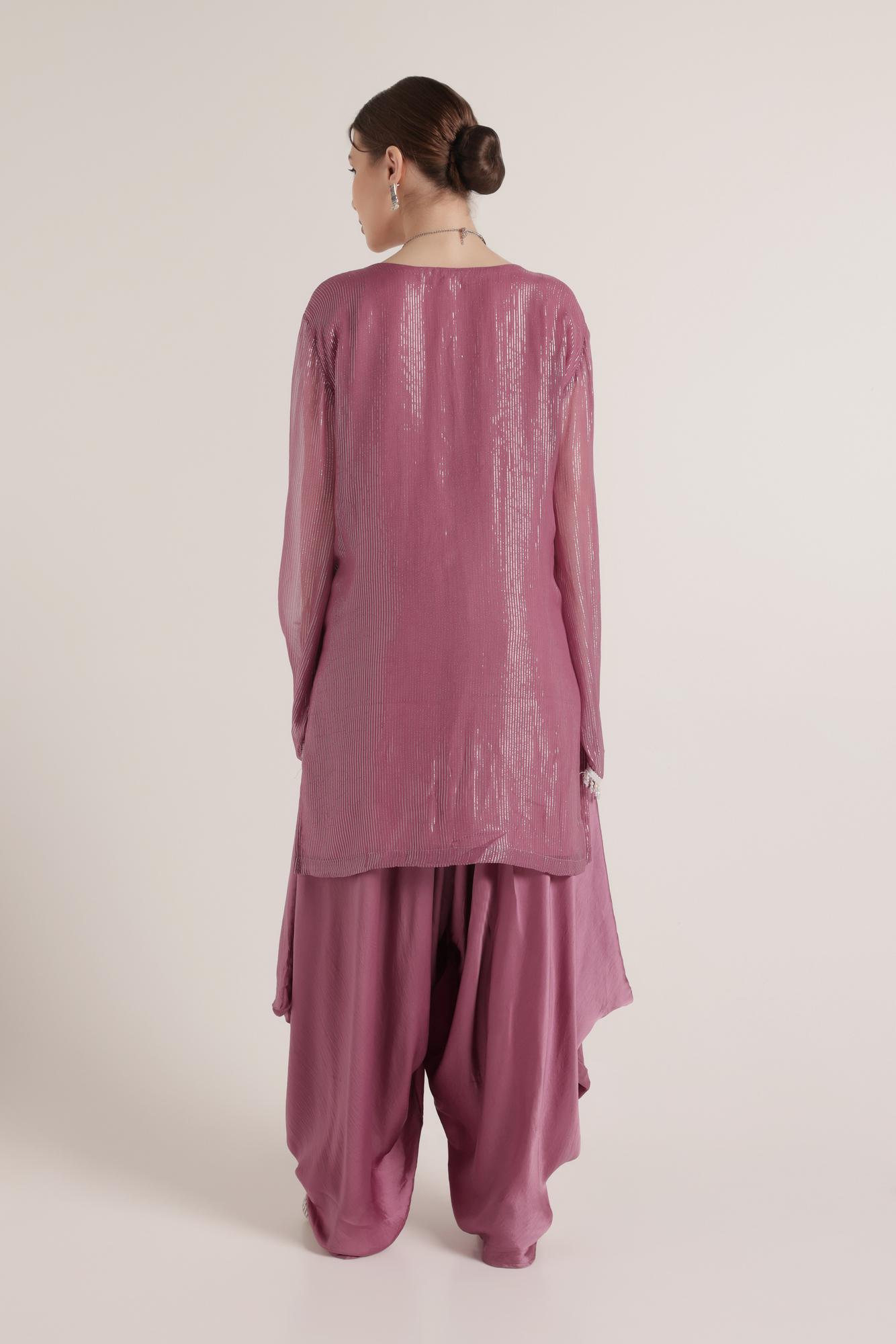 LILAC Pearl Embroidery Fringe Kaftan Jumpsuit Set