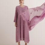 LILAC Heavy Chikan Suit Dress With Dupatta