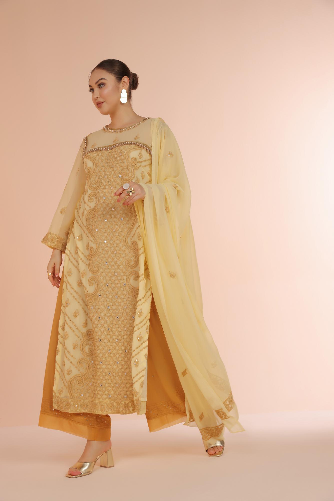 Lime Chikankari Suit