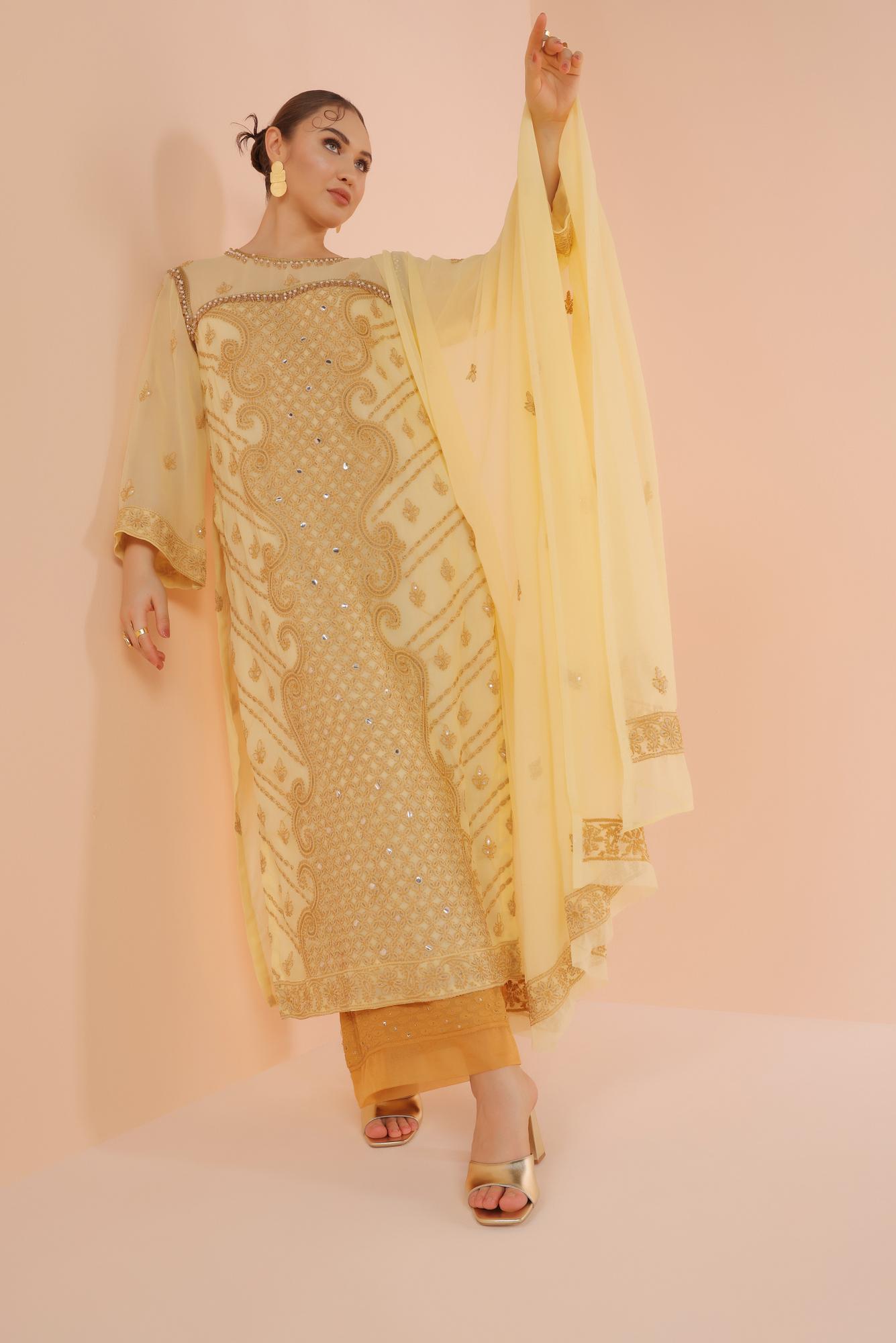 Lime Chikankari Suit