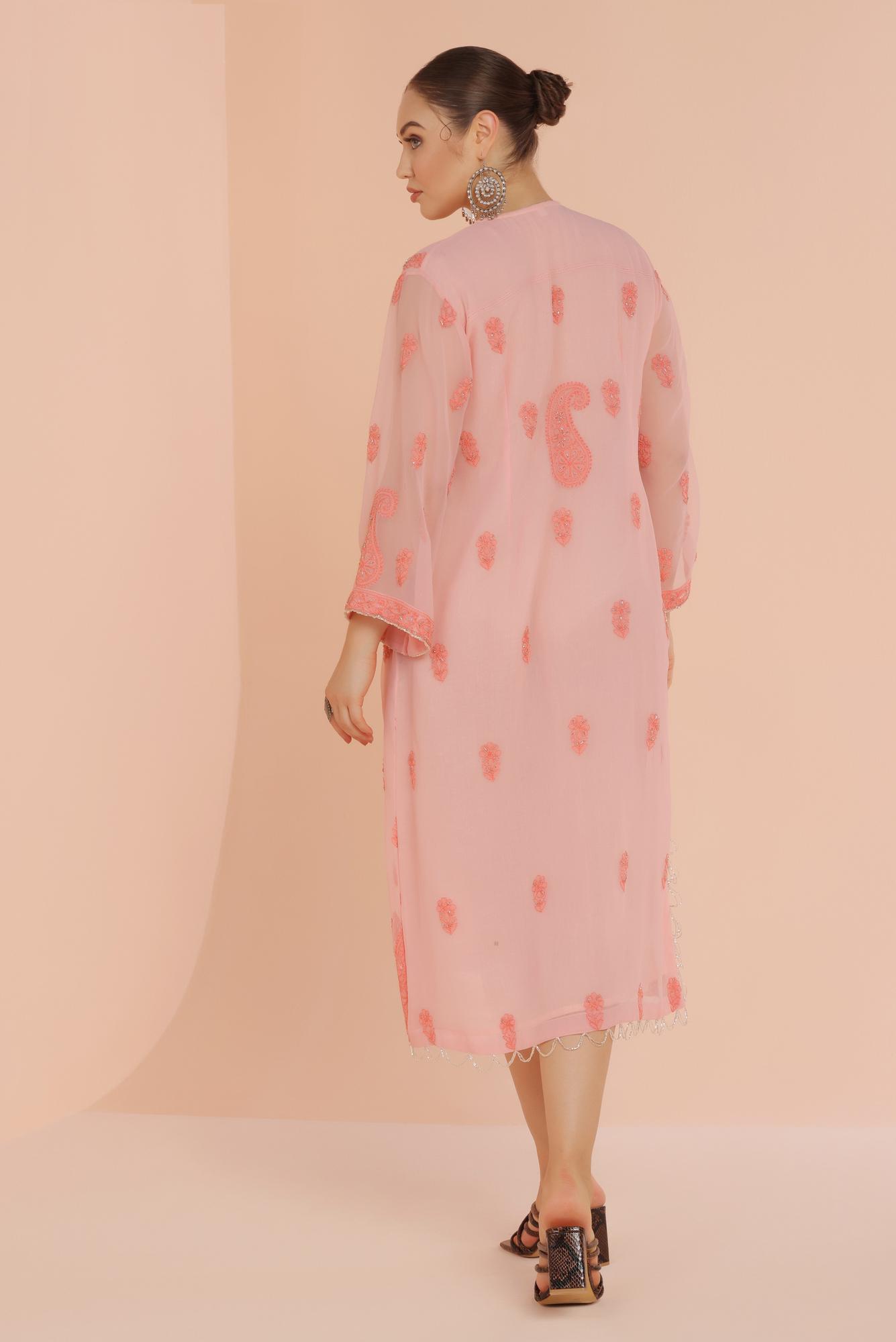 Peach Chikankari Suit