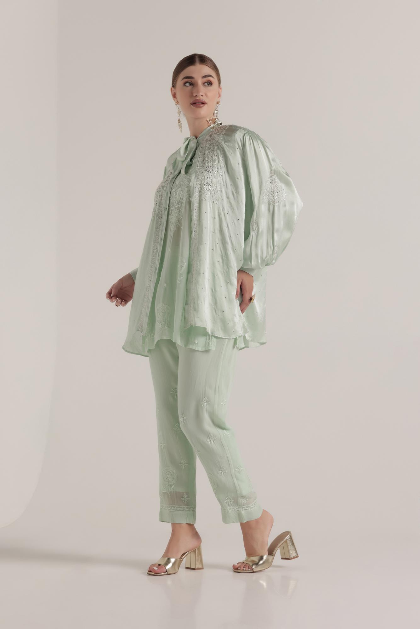 Pure Silk Chikankari Mukaish Blouse