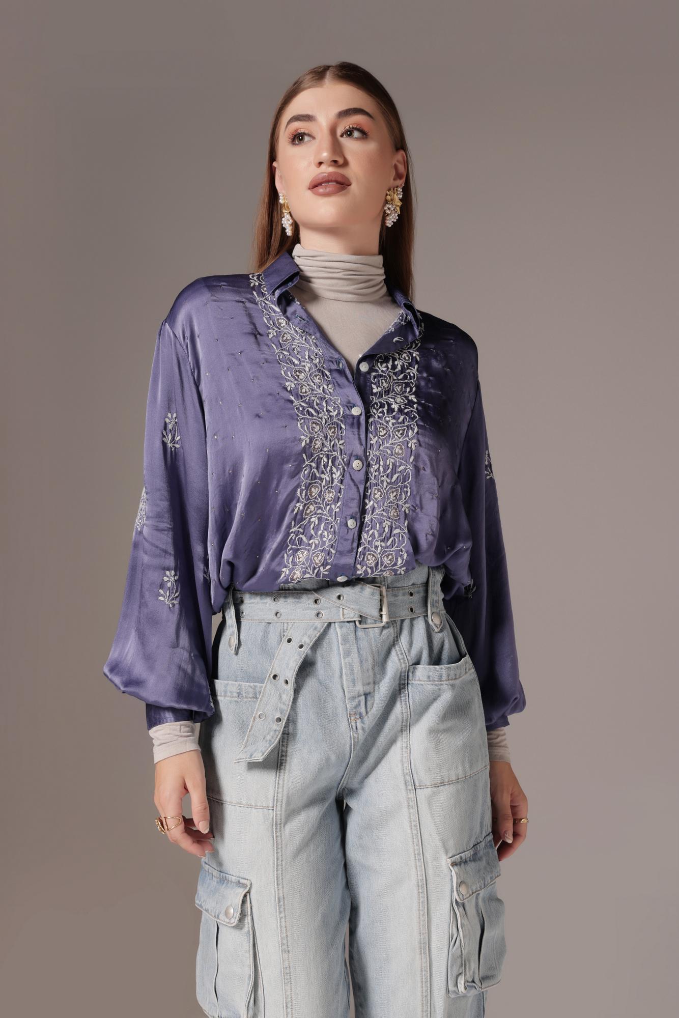 Pure Silk Chikankari Mukaish Blouse