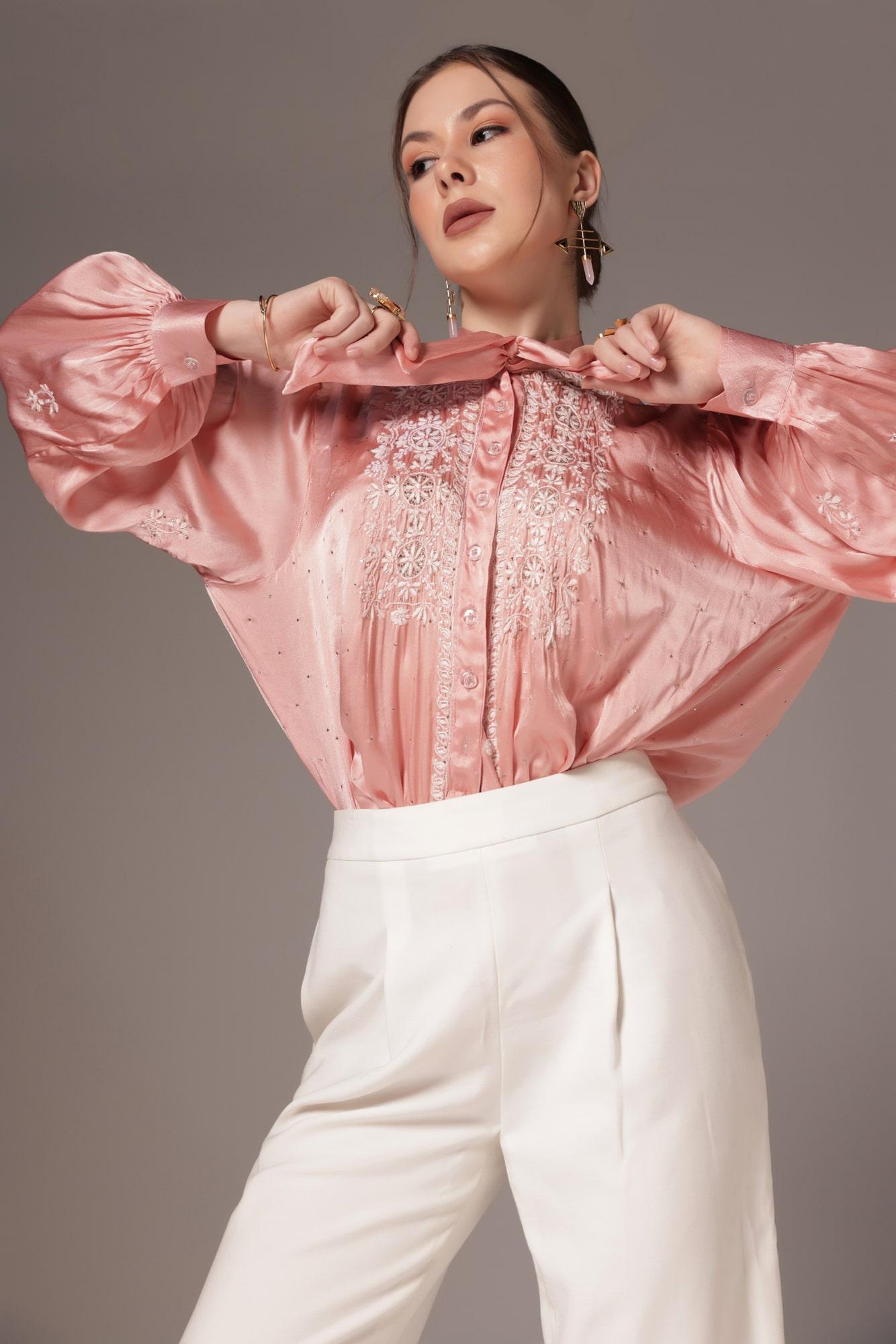 Pure Silk Chikankari Mukaish Blouse