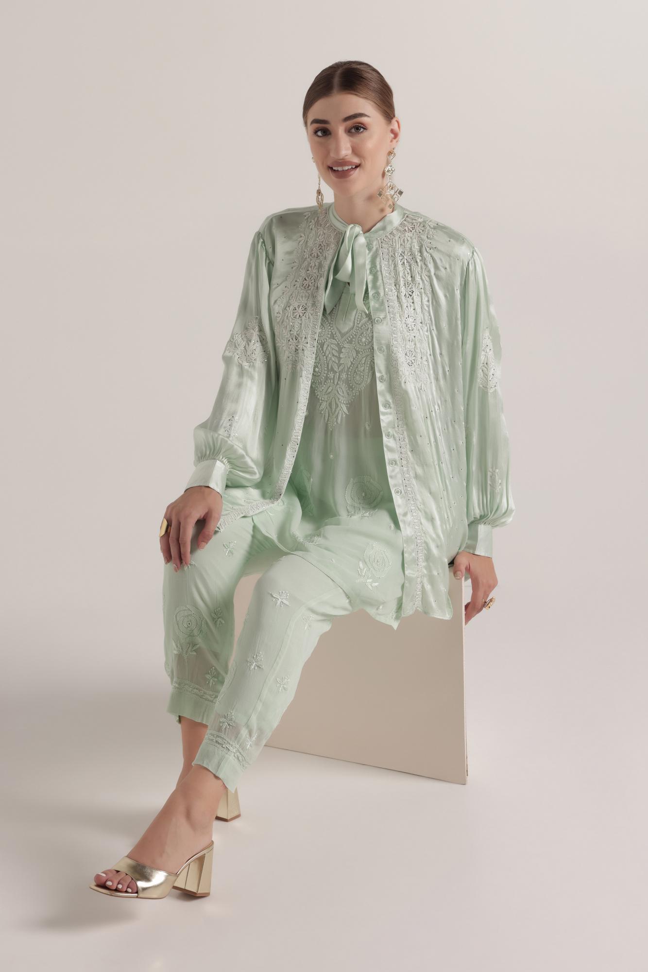 Pure Silk Chikankari Mukaish Blouse