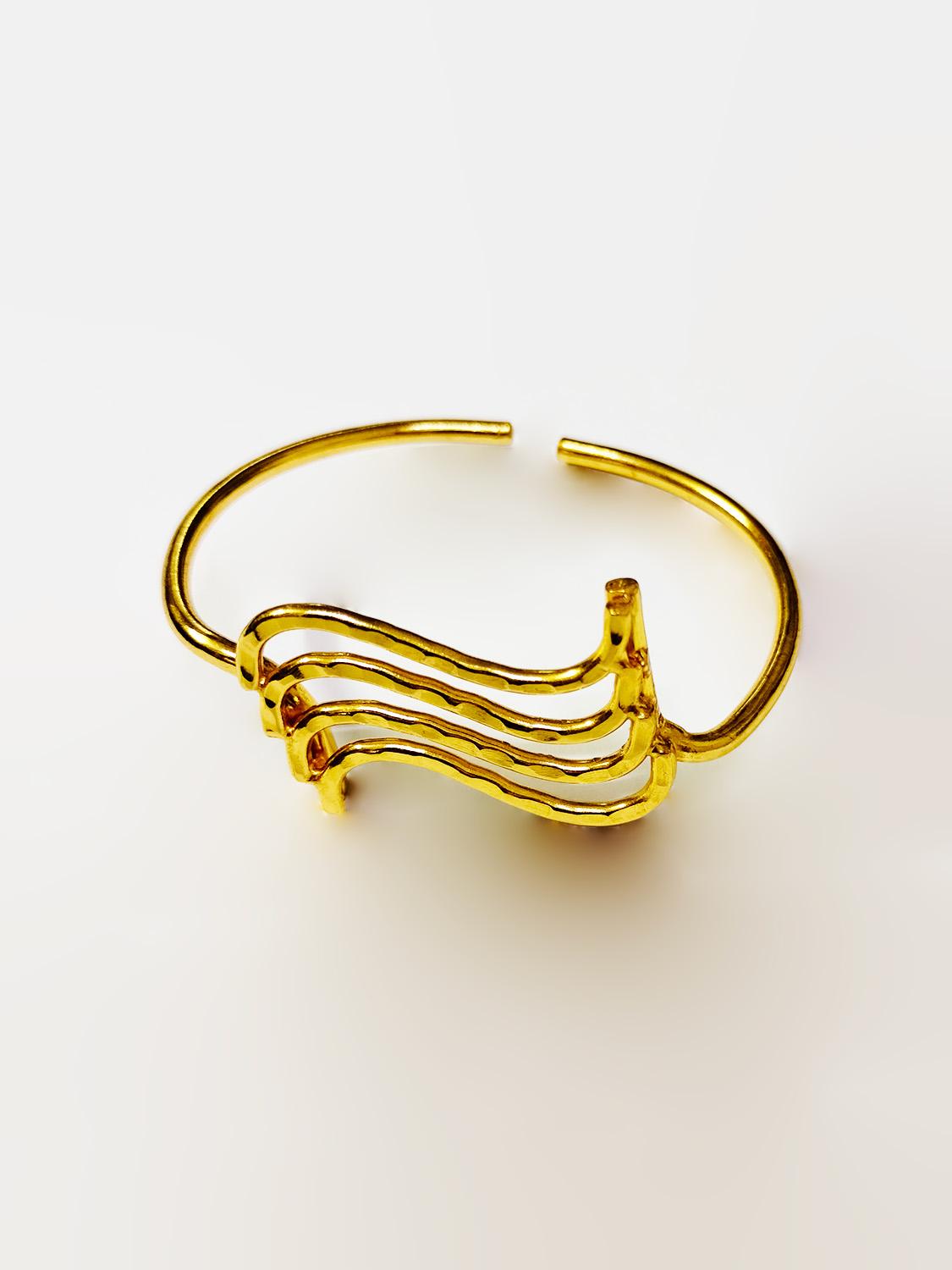 Bracelet-Gold Plated Brass Cuff