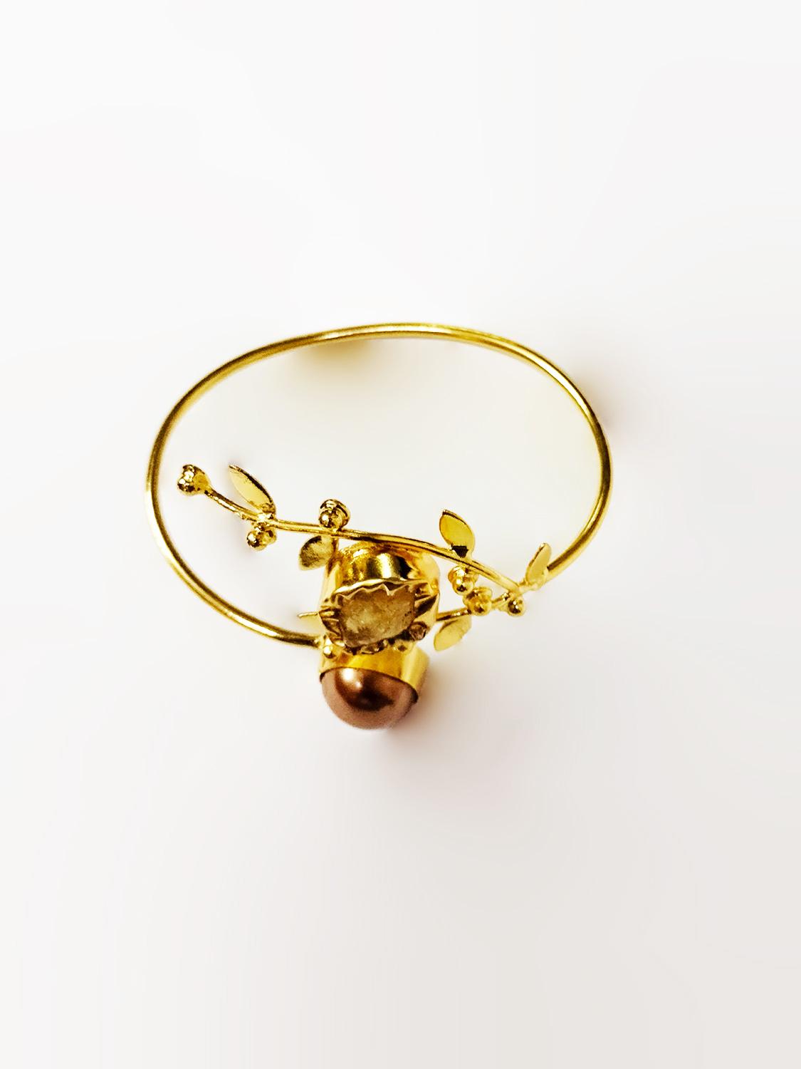 Gold Buds Cuff Bracelet