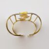 Gold-Plated Rectangle & Chain Cuffs Bracelet