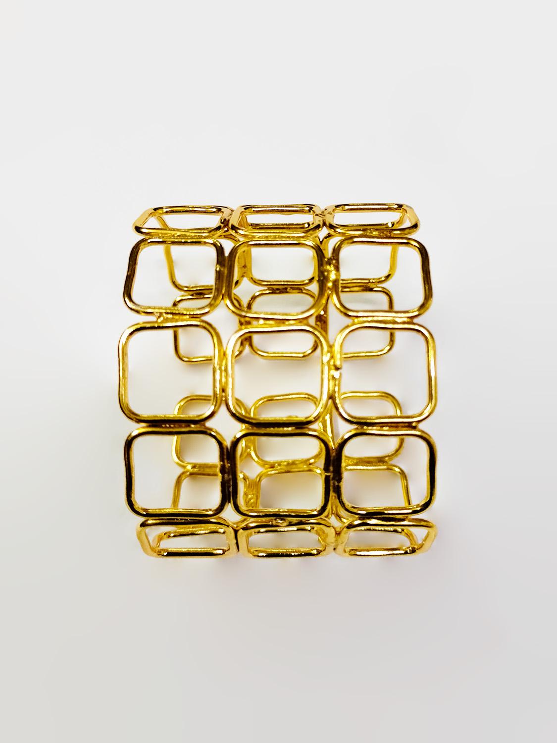 Golden Brass Square Box Bracelet