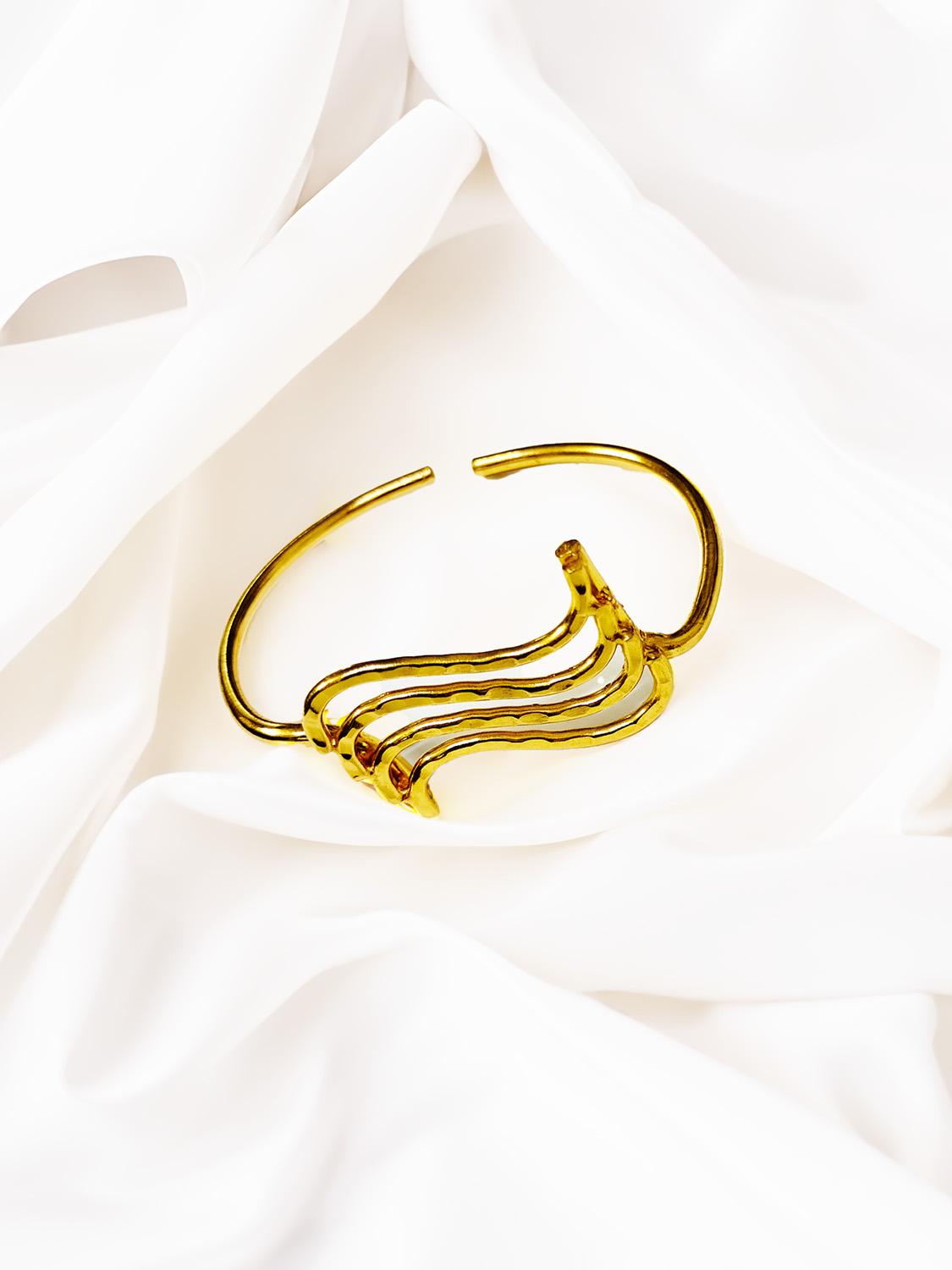 Bracelet-Gold Plated Brass Cuff