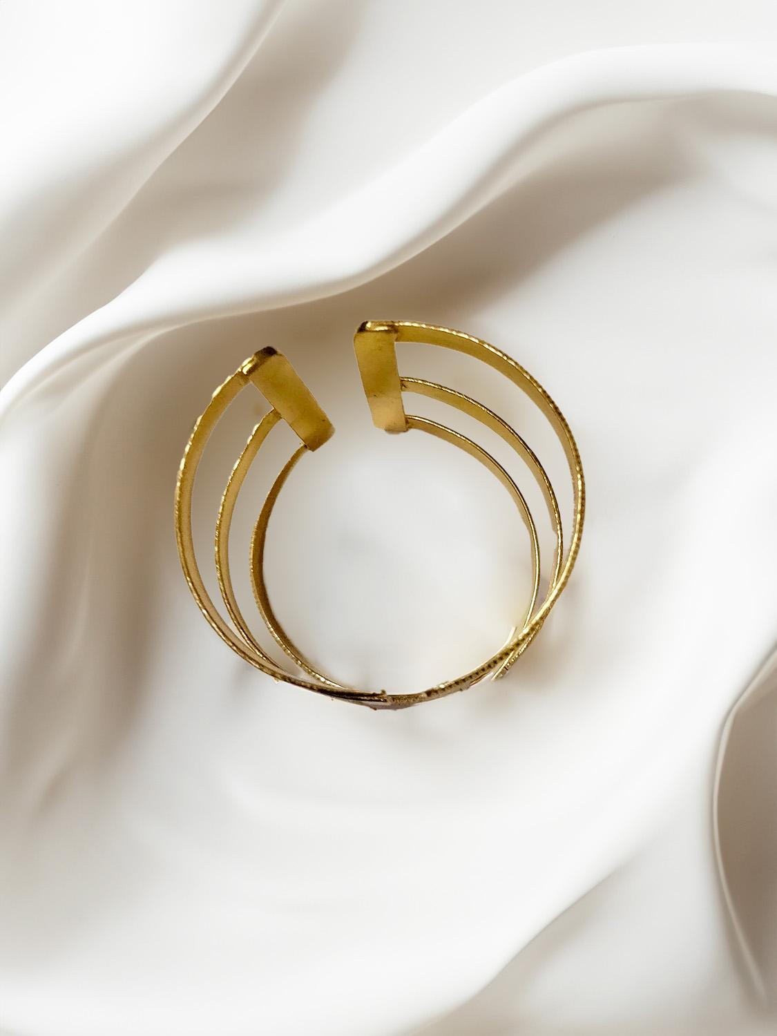 Gold Plated Handcuff Bracelet